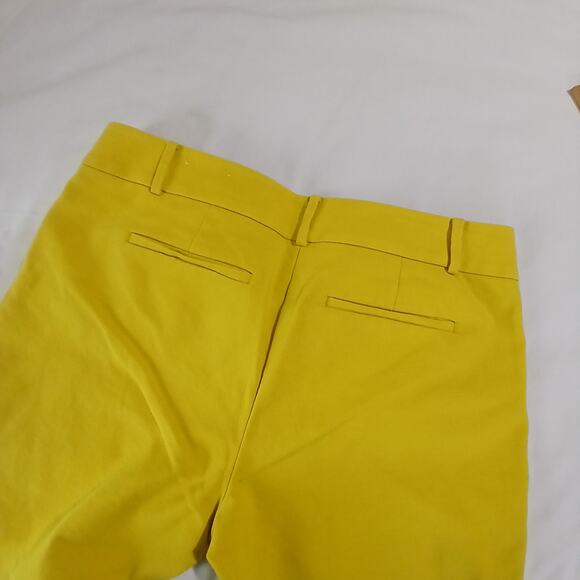 LOFT Marisa The Riviera Pant 8P Lemon Yellow Cotton Blend Cropped Machine Wash - Picture 5 of 9